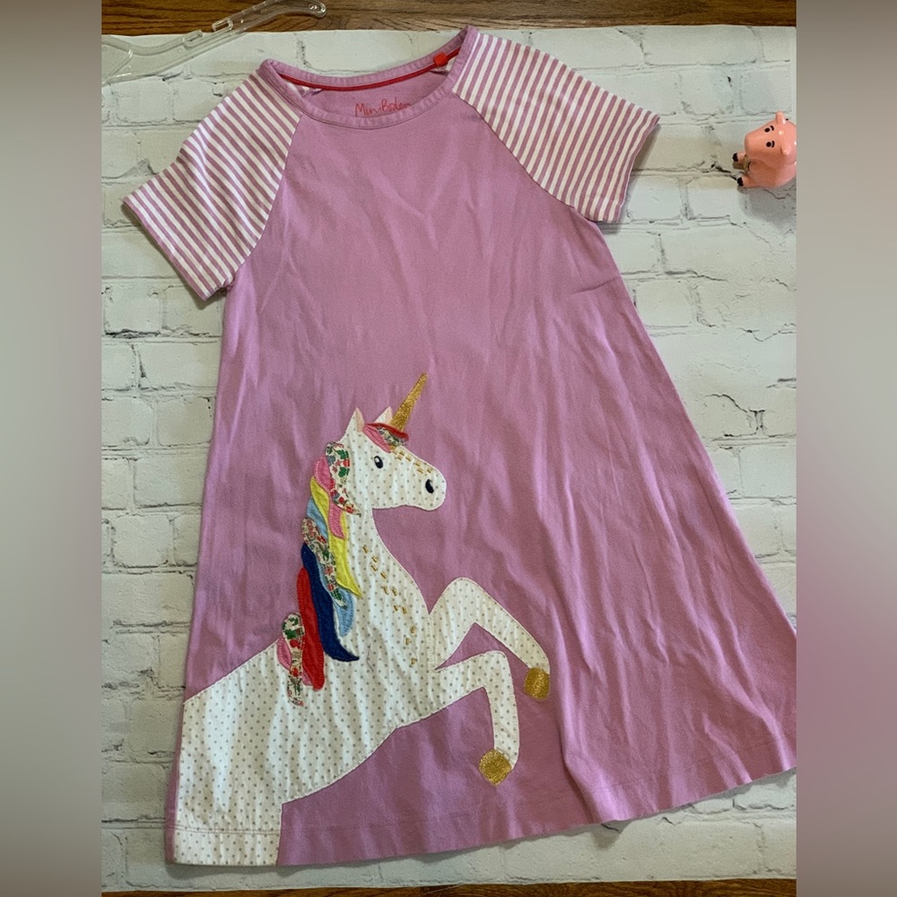 Mini Boden Unicorn Applique Dress